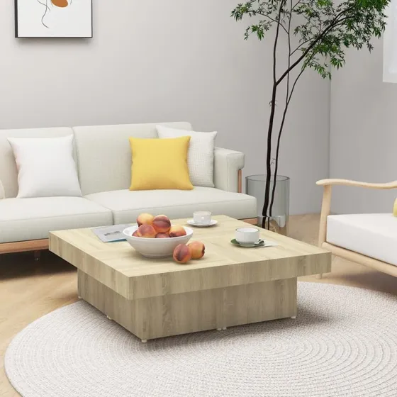 vidaXL Sofabord 90x90 cm Konstrueret Træ Sonoma-Eg