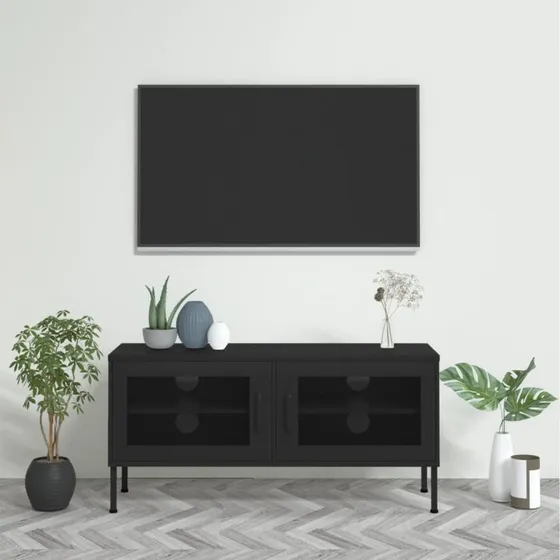 vidaXL tv-skab 105x35x70 cm stål sort