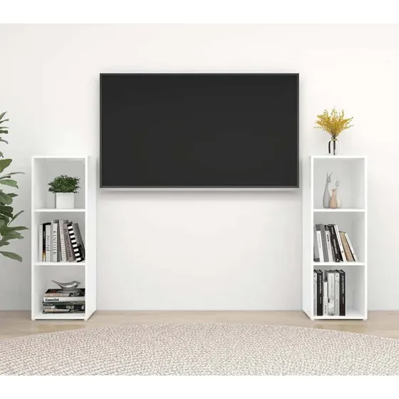 vidaXL tv-skabe 2 stk. 107x35x37 cm hvid konstrueret træ