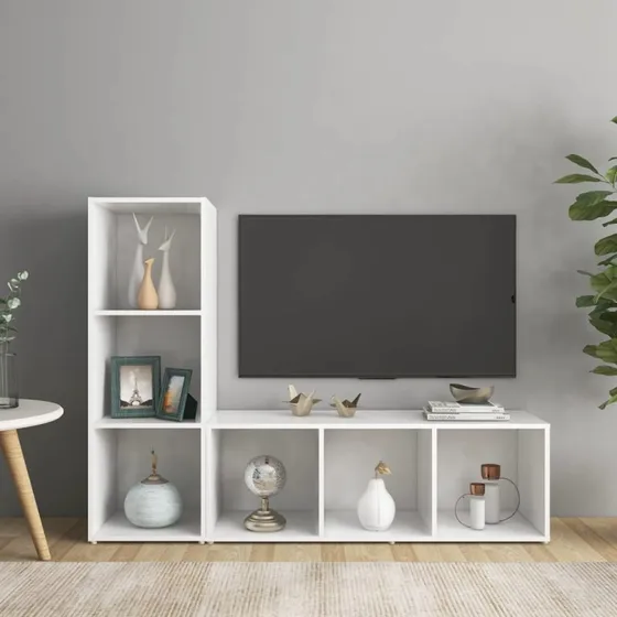 vidaXL tv-skabe 2 stk. 107x35x37 cm hvid konstrueret træ