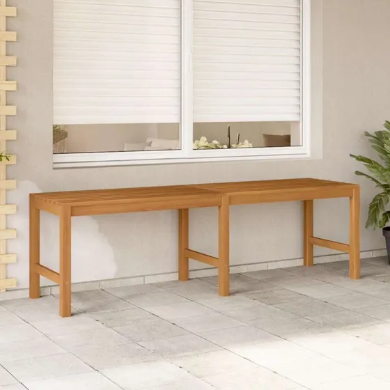 vidaXL Havebænk 150 cm massivt teaktræ