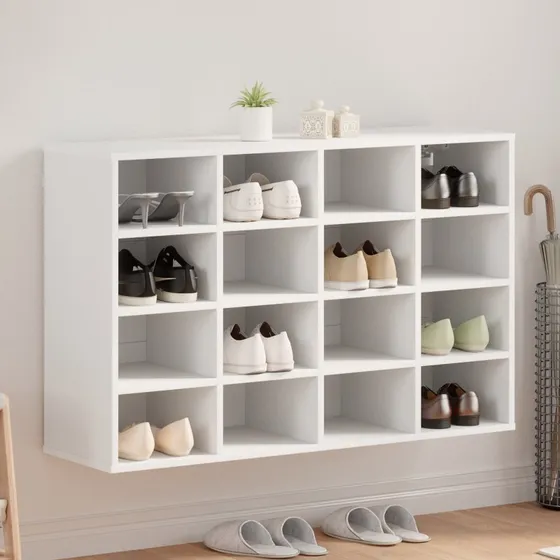 vidaXL Sko Skab Hvid 103 x 30 x 67 cm Konstrueret Træ