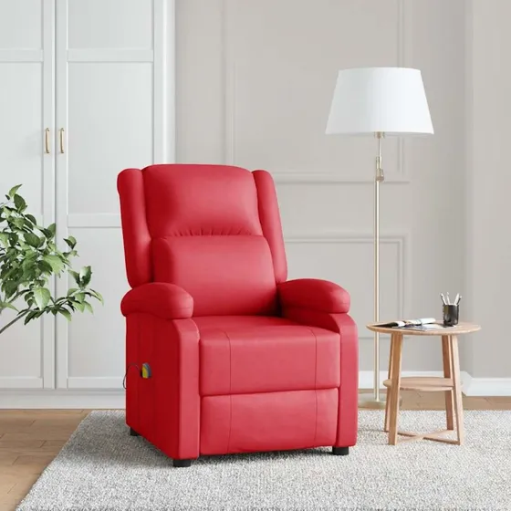 vidaXL Massagestol kunstlæder rød