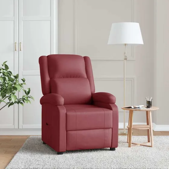 vidaXL lænestol kunstlæder vinrød