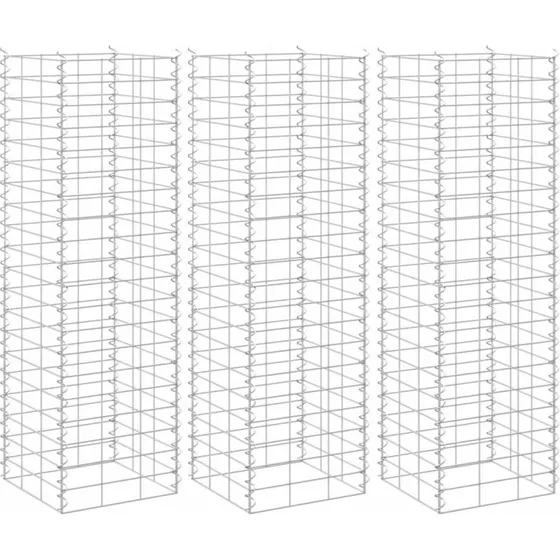 vidaXL Gabion-højbede 3 stk. 30x30x100 cm jern