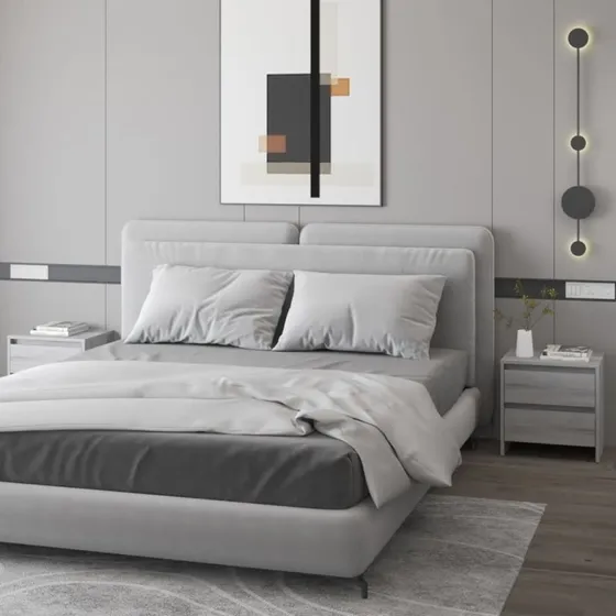 vidaXL Sengeborde 2 stk. 45x34,5x44,5 cm grå sonoma-eg konstrueret træ