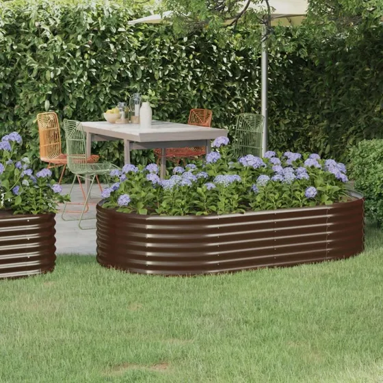 vidaXL Plantekasse 175x100x36 cm galvaniseret stål brun