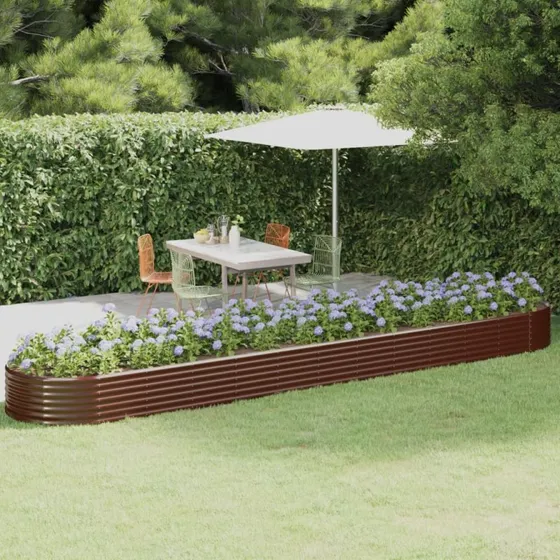 vidaXL Plantekasse 507x100x36 cm galvaniseret stål brun