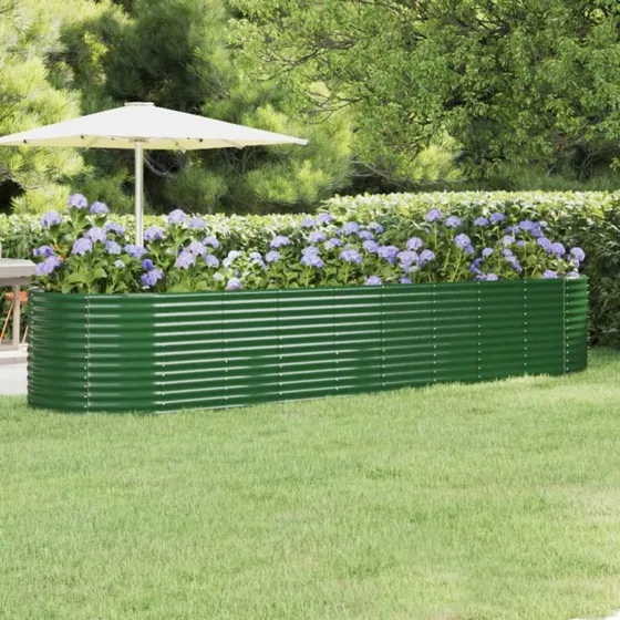 vidaXL Plantekrukke 396x100x68 cm galvaniseret stål grøn