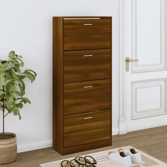 vidaXL Skoskab 63x24x147 cm Konstrueret Træ Brun