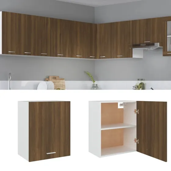vidaXL Hængeskab Lyon brun eg 50x31x60 cm konstrueret træ