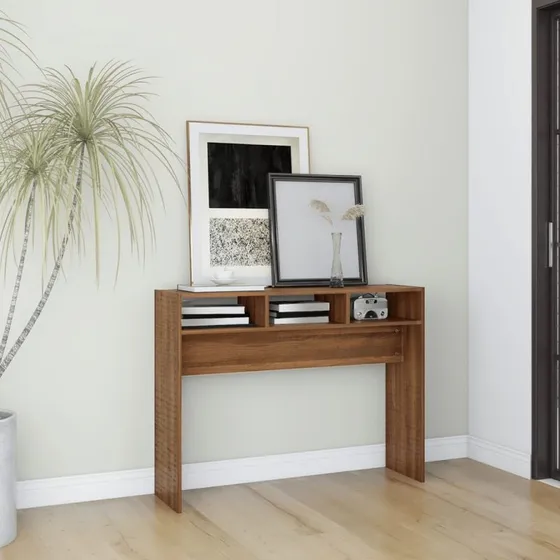 vidaXL Konsolbord 105x30x80 cm brun konstrueret træ