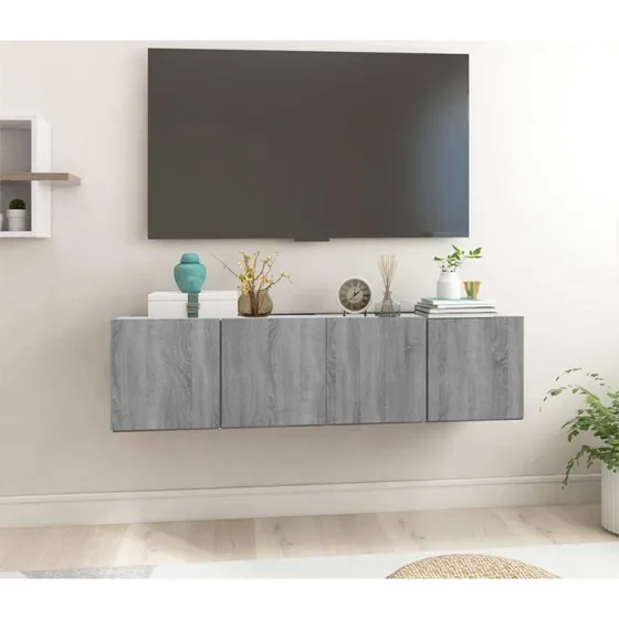 vidaXL TV-møbelsæt 2 stk. grå 60x30x30 cm konstrueret træ