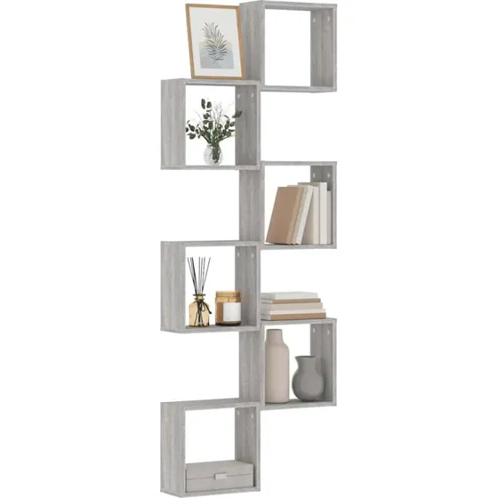 vidaXL Væghylder 6 stk. 30x15x30 cm Grå Sonoma-Eg