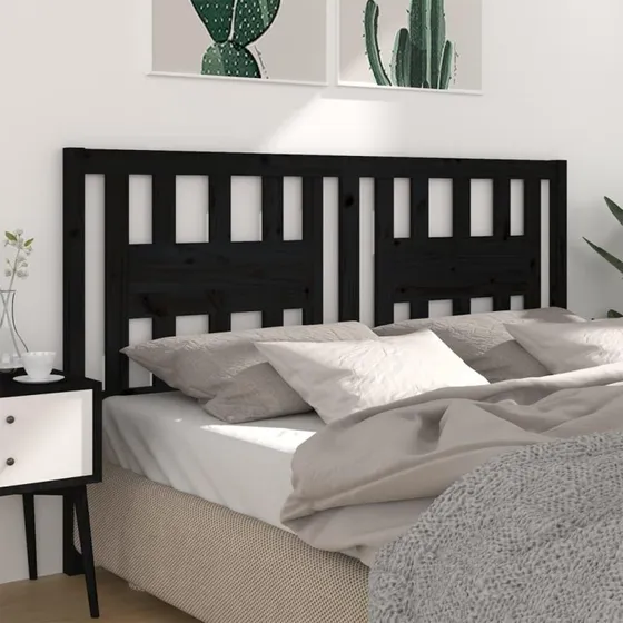Børn & Familie: Sengegærde 146x4x100 cm massivt fyrretræ sort
