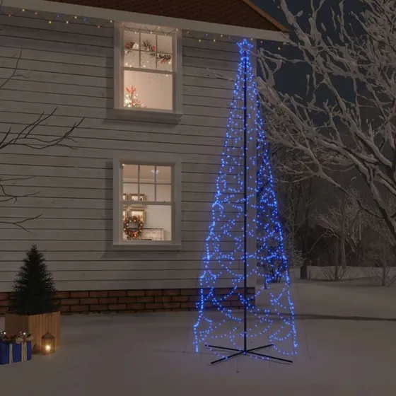 vidaXL kegleformet juletræ 500 cm, 1400 blå LED'er