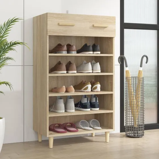 vidaXL Skoreol 60x35x105 cm Konstrueret Træ Sonoma-Eg