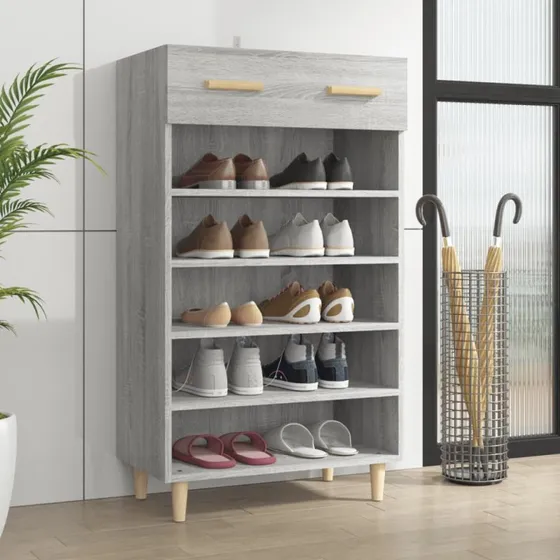 vidaXL Skoreol 60x35x105 cm Konstrueret Træ Grå Sonoma-Eg