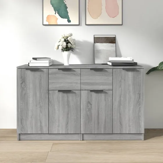 vidaXL Skænke 2 stk. 60x30x70 cm Konstrueret Træ Grå Sonoma-Eg