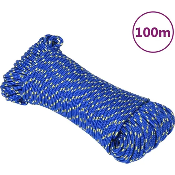 vidaXL Tovværk 4 mm 100 m polypropylen blå
