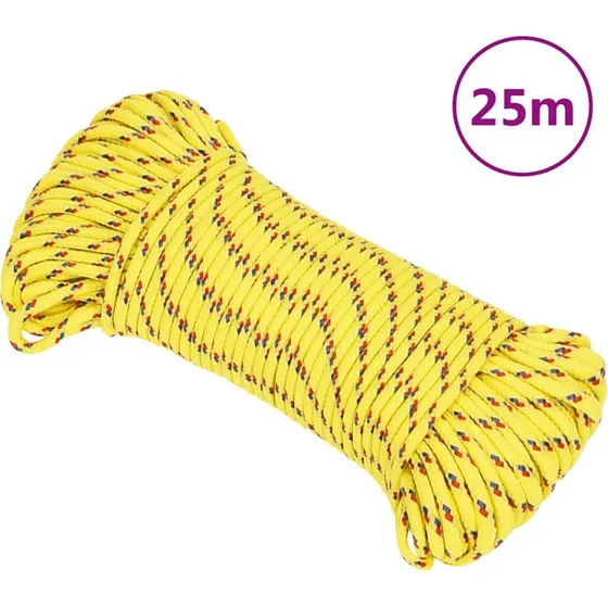 vidaXL Tovværk 4 mm 25 m polypropylen gul
