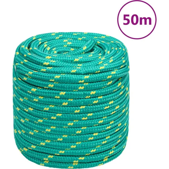 vidaXL Tovværk 16 mm 50 m grønt polypropylen