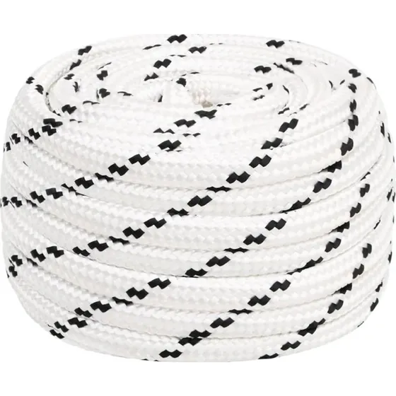 vidaXL flettet tovværk 20 mm x 50 m hvid polyester