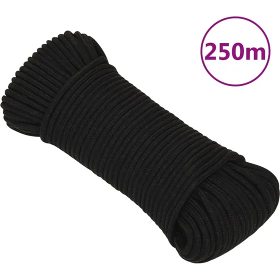 vidaXL arbejdsreb 3 mm 250 m sort