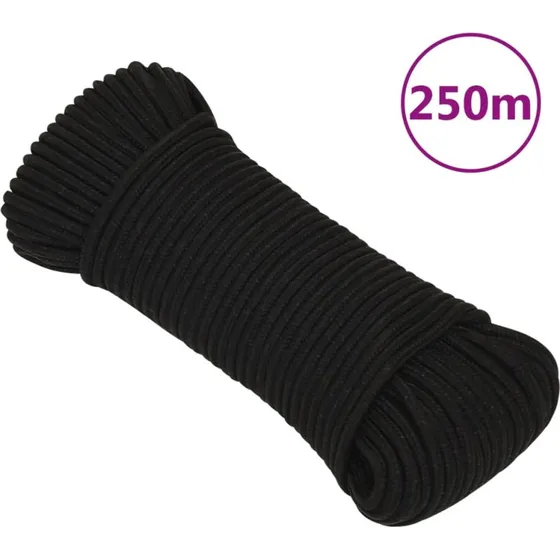 vidaXL arbejdsreb 4 mm 250 m sort