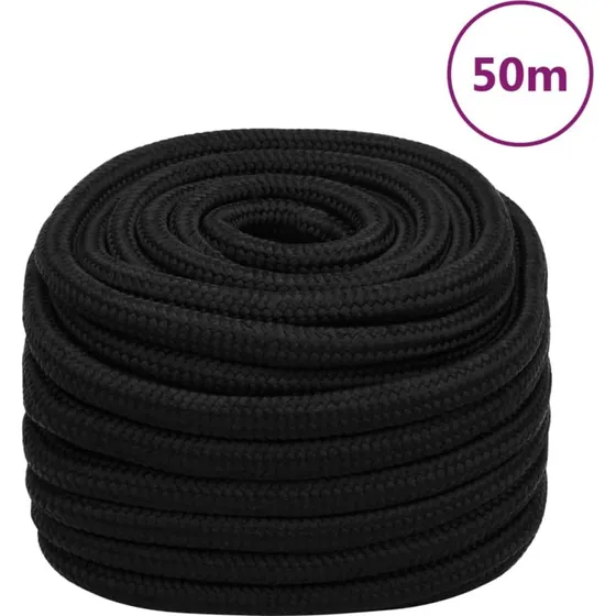 vidaXL arbejdsreb 20 mm 50 m sort