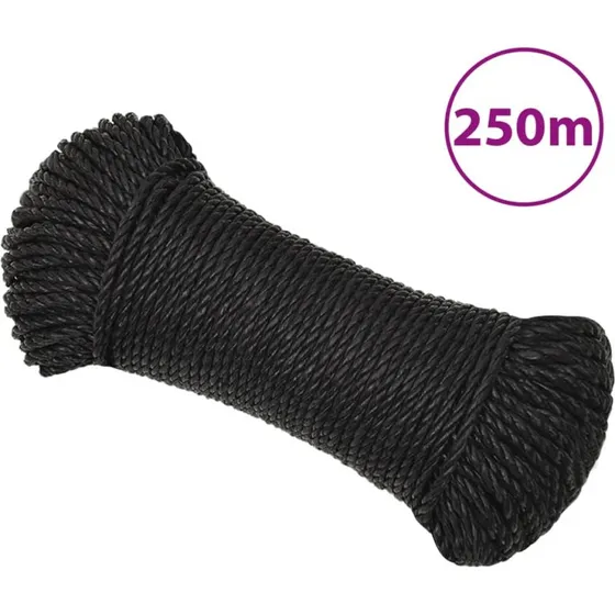 vidaXL Arbejdsreb 3 mm 250 m sort