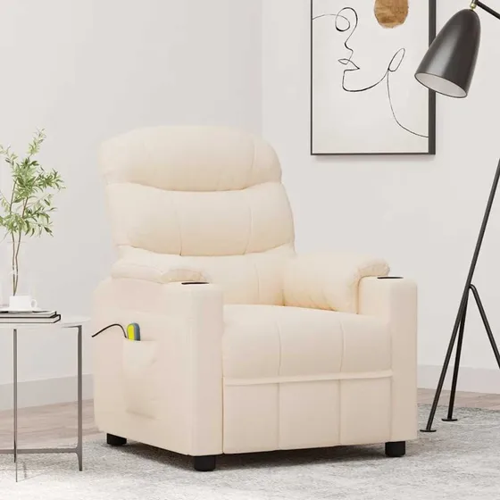vidaXL Massagestol Stof Creme