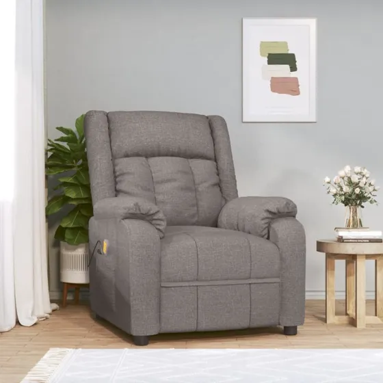 vidaXL Massagestol Stof Gråbrun