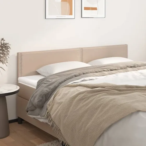 vidaXL Sengegavle 160x5x78/88 cm Cappuccino Kunstlæder