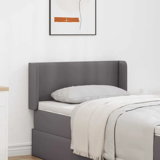 vidaXL Hovedgærdeører 2 stk Grå 40 x 16 x 5 cm Kunstlæder