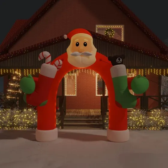 vidaXL Oppustelig juleport med LED'er 320 cm