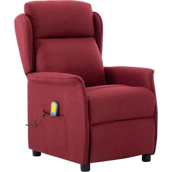vidaXL Massagestol med pude, vin, 93,5 x 67,5 x 101,5 cm