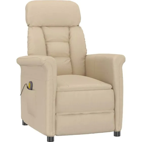 vidaXL Massagestol Creme 96,5 x 70,5 x 95 cm Mikrofiber