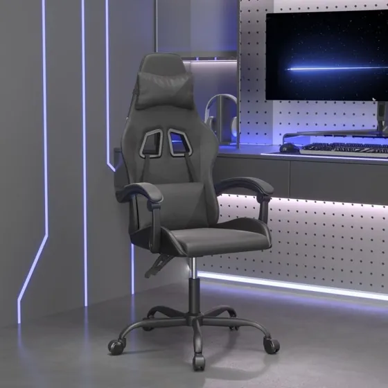vidaXL Drejelig Gamingstol Kunstlæder Sort