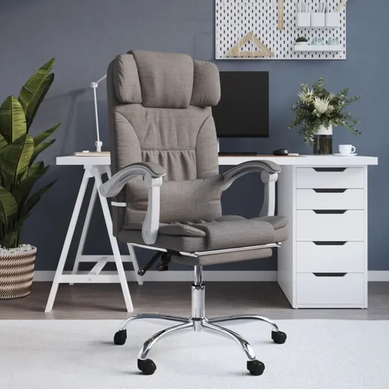 vidaXL kontorstol med massagefunktion gråbrun