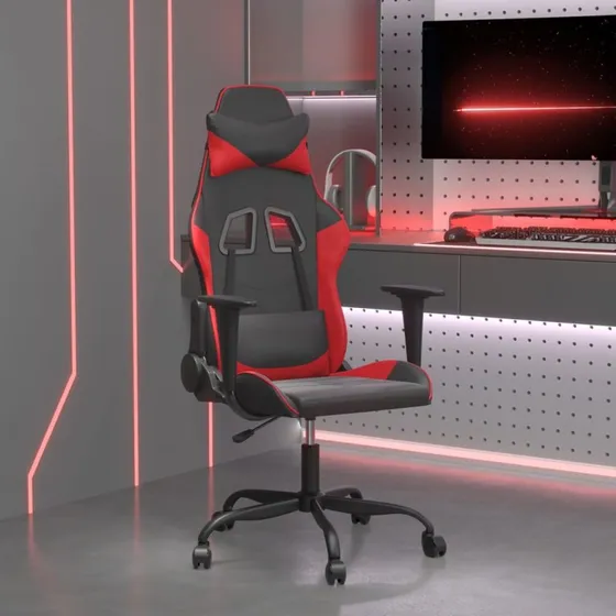 vidaXL Gamingstol Kunstlæder Sort og Rød
