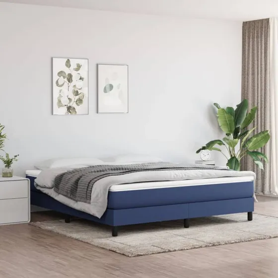 vidaXL Boxspring sengeramme 180x200 cm blå