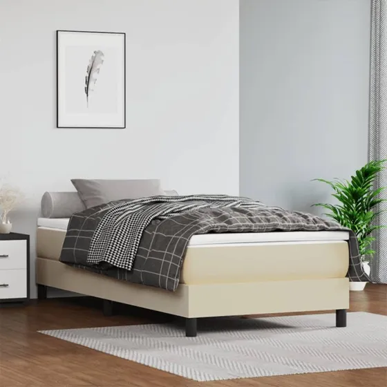 vidaXL Boxspring Sengeramme 80x200 cm Creme Kunstlæder