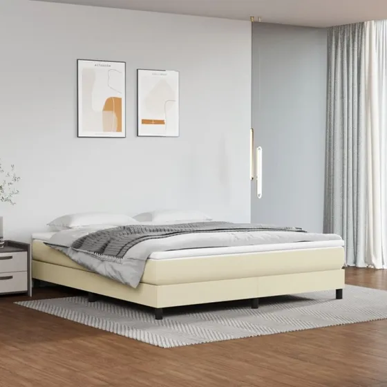 vidaXL Boxspring sengeramme 180x200 cm cremefarvet