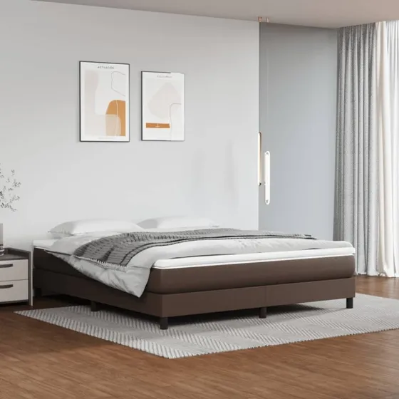 vidaXL Boxspring sengeramme 180x200 cm brun kunstlæder