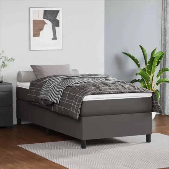 vidaXL Boxspring sengeramme 80x200 cm grå kunstlæder