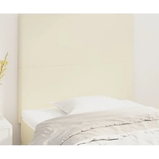 vidaXL sengegavl cremefarvet 90x5x118/128 cm kunstlæder