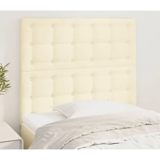 vidaXL sengegavl 90x5x118/128 cm cremefarvet kunstlæder