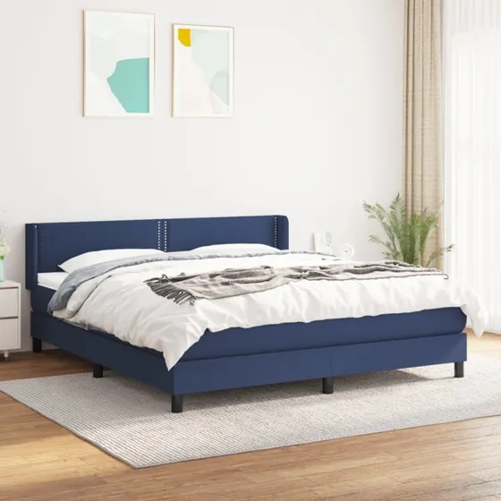 vidaXL Kontinentalseng 180x200 cm med madras, blå