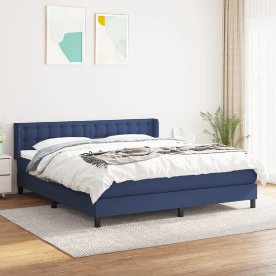 vidaXL Kontinentalseng 180x200 cm med madras, blå